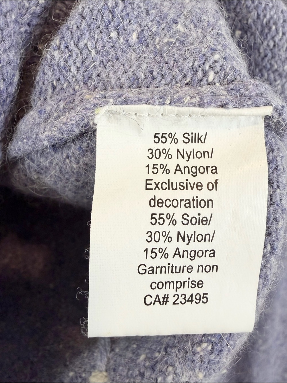 Icelandic Design Quarter Zip Sweater Size S Atlandia 2005 Purple Silk Angora - Picture 7 of 10